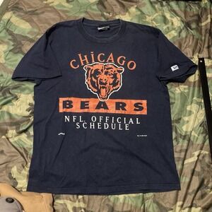 Vintage 95' Chicago Bears Graphic Tee Logo Nutmeg Double‎ Side Mens L/22